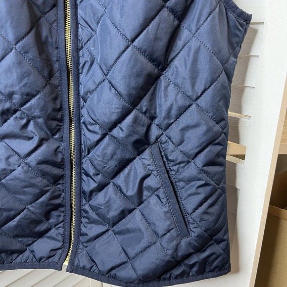 Old Navy Quilted Vest Full Zip With Pockets Navy Blue Women's Size X-Small EUC - Picture 3 of 5